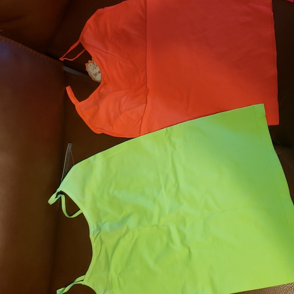 NWT Neon spaghetti strap tank tops one size fits most